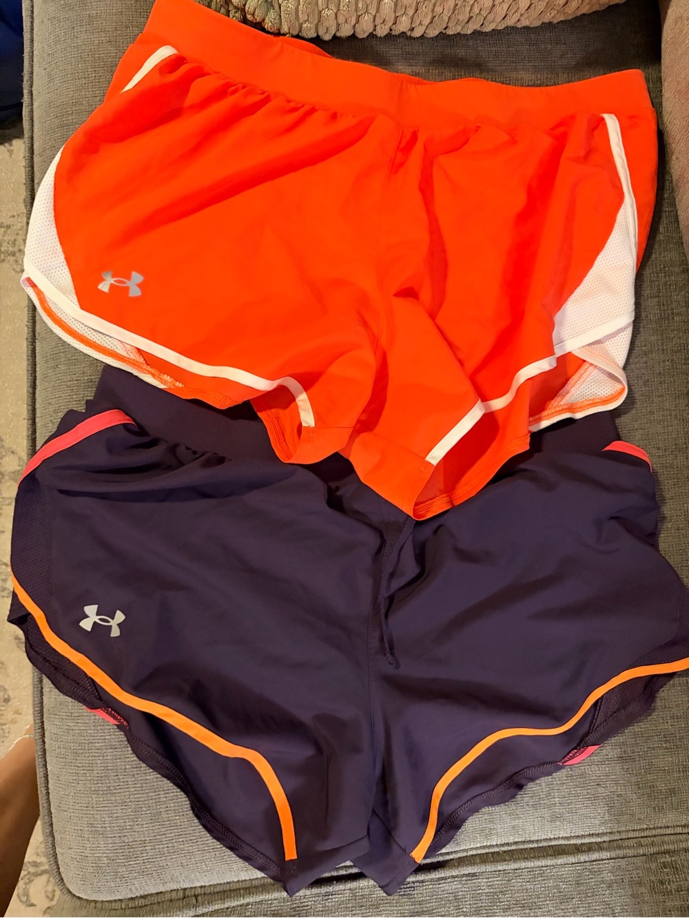 Under Armour Women's Orange and Purple Running Shorts